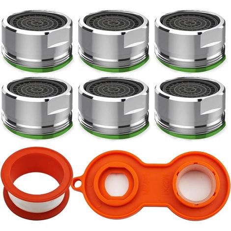 6 Pieces Aerator Tap M24 Aerator Water Saving Removable Cleaning Filter Water Saver Tap Nozzle for Bathroom and Kitchen (1/5)