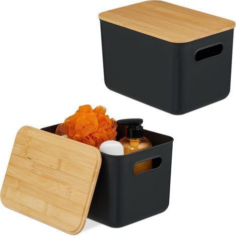 Boîtes de rangement, lot 2, avec couvercle, plastique (1/5)