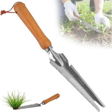 Desmalezador manual, cuchillo desmalezador con mango, desmalezador manual de acero inoxidable, herramienta manual para desmalezar, trasplantar, cavar, cortar, tijeras para espárragos (1/5)