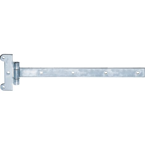 Penture festonnée avec goupille rivetée zinguée bande 391 x 30 mm charnière 115 x 45 mm