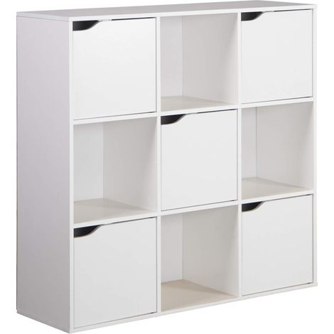 Libreria Rebecca Mobili Vesparia 90x90x30 Truciolato Bianco Moderno