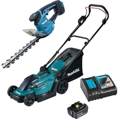 Makita DLM330RT 18v LXT Cordless Lawn Mower 33cm 1x5ah Battery DUM111ZX Cutter (1/4)