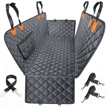 Housse de siège arrière pour chien, hamac robuste pour chien avec rabat latéral, housse de siège arrière 100 % imperméable, protection de siège antidérapante et anti-rayures pour chiens, adaptée aux v (1/5)