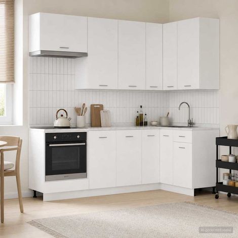 vidaXL Unità Cucina LYON 8 pz Bianco Legno ingegnerizzato (1/5)