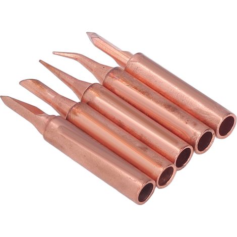Lot de 5 embouts pour fer à souder C900MT en cuivre, pointes soudure 100-500°C, formes coniques courbes lame fer à cheval (1/5)