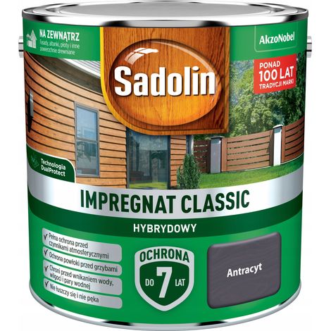 Sadolin Holzimprägnierung Anthrazit 2,5 l für den Außenbereich 1 Stück.