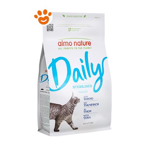 Almo Nature Cat Adult Daily Sterilised con Tonno  - Almo Nature Cat Adult Daily Sterilised con Tonno - Sacco Da 1,2 Kg