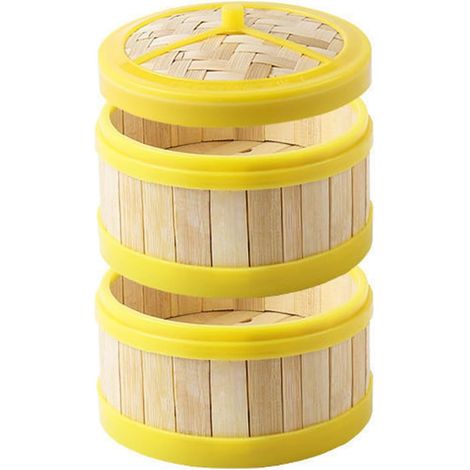 Panier vapeur à raviolis de 3,5 pouces avec couvercle, Lot de 2, pour la cuisine asiatique (1/5)