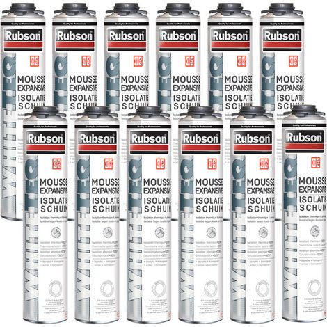 Pack de 12 Mousses expansives RUBSON WhiteTeq - 750ml - Isolation thermique et phonique (1/2)