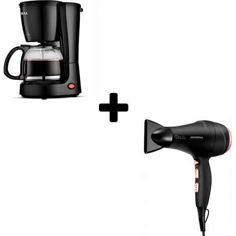 Pack secador de pelo 2000W + cafetera con jarra 550W (1/3)