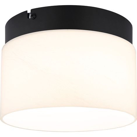 Deckenleuchte Lampe Wohnzimmerleuchte LED Glas Alabasteroptik weiß CCT schwarz