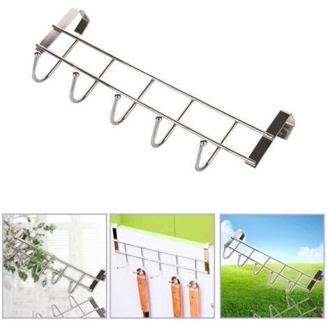 2pcs Türgarderobe Stainless Steel 304 Removable Hook Bar Türhaken Stainless Steel Türhänger for the Door Without Drilling Coat Rack Garderobenleiste Türhängeleiste (1/5)