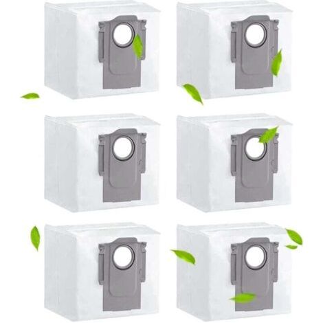 Ensemble de 6 sacs à poussière pour aspirateurs Roborock S8 S8+/S8 Pro Ultra/ S7 MAXV Ultra/ Q7 MAX/ Q7 MAX+/ S7 Pro Ultra/Q5+, accessoires de remplacement pour station d'aspiration