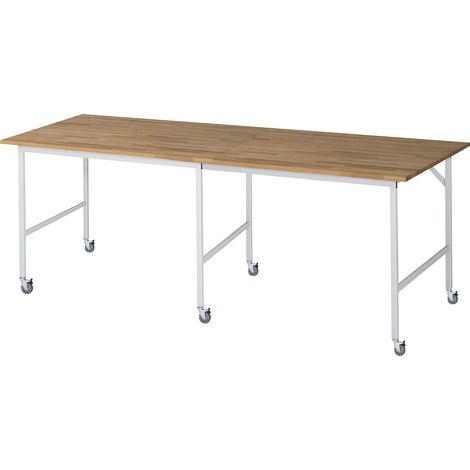 Rau Table de travail mobile Jerry (6 LR), L2500xP1000xH900mm, Plateau B-25mm (1/4)