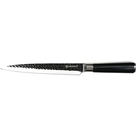 LAGUIOLE CUISSON - Couteau à trancher noir 34cm avec étui - "Sen" (1/4)