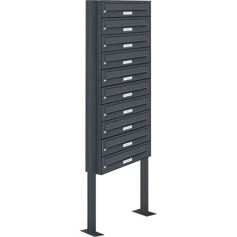 10er Standbriefkasten Anlage Freistehend RAL 7016 - Anthrazit (1/5)
