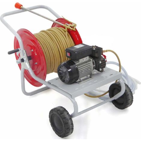 Motopompa irroratrice con motore 4T e carrello avvolgitubo a benzina -6 HP (1/2)