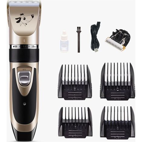 Tondeuse Chien Professionnel Poil Long Epais Animal Silencieux Rechargeable Electrique Tondeuse pour Chien et Chat Dog Clipper Kit (1/5)