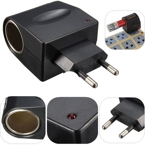 Trade Shop - Zigarettenanzünder-Adapter, 220 V auf 12 V AC-DC-Netzstecker -