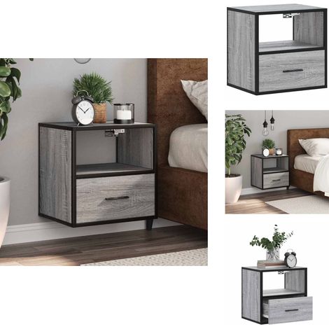 Table de chevet murale sonoma gris 40x31x39,5 cm - Table De Chevet Murale - Tables De Chevet Murales - Armoire - Armoire De Chevet (1/5)