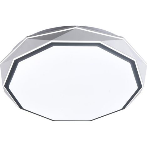 Runde LED-Deckenleuchte „Odiel“ mit Fernbedienung (120W 3CCT 10200lm) IP20 7xØ50x50cm aus Metall und grauem Polycarbonat