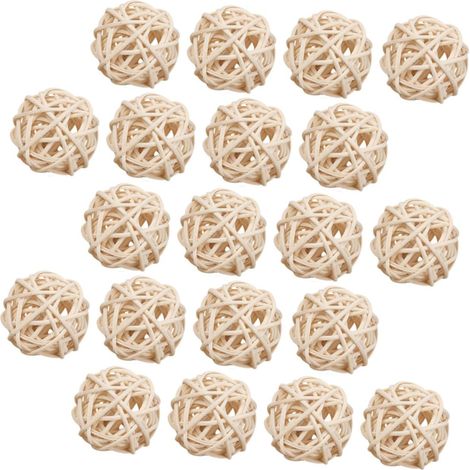 20 pièces Boules Rotin Naturelles pour Aromathérapie DIY Bâtonnets Diffuseurs Décoratives Artisanales Beige (1/5)