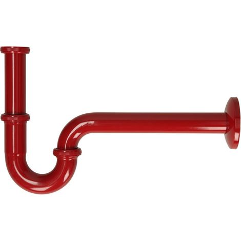 Siphon tube 1 1/4’’ PLUS, rouge (3003) 1 1/4’’ x 32 mm avec rosace 80 mm