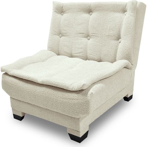 Fauteuil transformable en banquette Lefkada Tissu texturé Beige