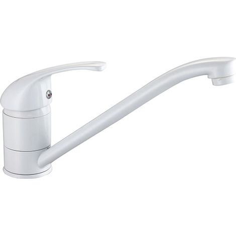 Edouard Rousseau – Mitigeur de lavabo CARDIFF blanc – Bec mobile – Aérateur réducteur de débit – Cartouche céramique Ø 40 mm – Corps en laiton