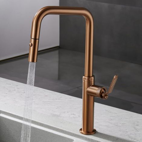 IMEX - grifo monomando de cocina oro rosa (1/5)