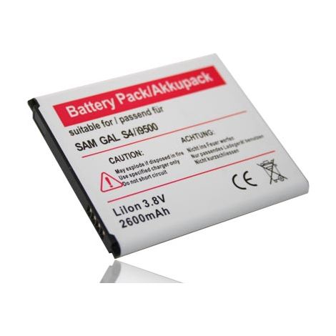 vhbw Akku kompatibel mit Samsung Galaxy SHV-E300L, SPH-L720, SCH-I545, SGH-N055, SGH-i337 Handy Smartphone Telefon (2600 mAh, 3,8 V, Li-Ion)