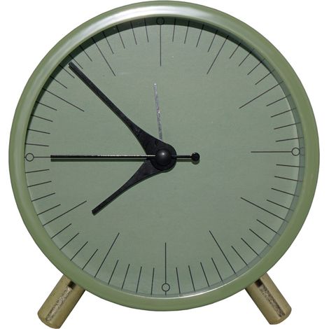Reloj Despertador Analógico - Marco Metálico - Cubierta de Vidrio - Luz de Fondo - Alimentación por Pilas - Para Mesita de Noche (1/5)