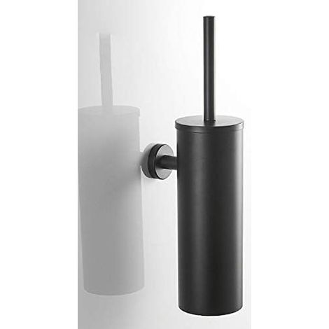 Ensemble brosse de toilette et support en acier inoxydable pour cuvette de toilette et support mural ou autoportant avec couvercle, accessoires de salle de bain, tête de brosse remplaçable, design (1/5)