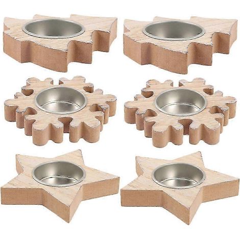 Bougeoirs de Noël pour décorations de fêtes, adaptés à la famille et aux amis (lot de 6) (1/5)