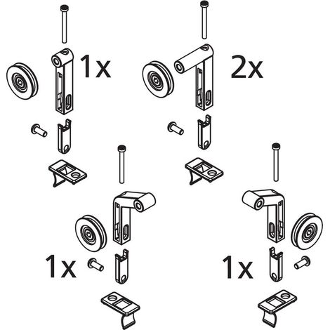 Kermi Rollen Set/Haken, EBCC018, Weiß, 2534755