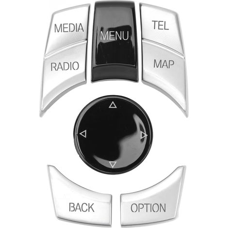 Bouton multimédia central pour console, kit de contrôle multimedia, couvercle chromé électro-argenté pour châssis E84 E70 E71 E72 E81 E82. (1/5)