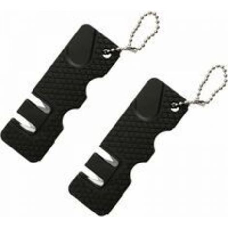 2 Pcs Mini Aiguiseur de Couteau Pierre Aiguiseur de Couteau Outils d'extérieur Cuisine Multifonction Portable Mini Pierre à Aiguiser pour Voyage en Plein Air (Noir) (1/5)