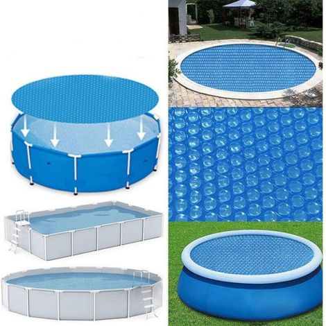 Bâche À Bulles - Diamètre 360 Cm - Pour Piscine Extérieure Rondes Ou Carrées - Bleu (1/4)