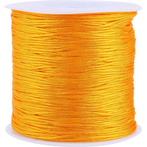 Cordon en nylon doré à nœuds chinois, 100 m x 0,8 mm, pour macramé et Shamballa. (1/5)