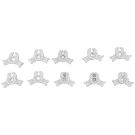Lot de 20 pinces de modelage en plastique blanc, à faible contrainte et réglables à 90°, pour serres et jardins. (1/5)