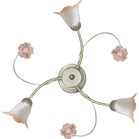Plafoniera 3xE14 Montatura Bianco Oro Vetro Ss Bianco Sfumato Ros E-Energy Vera
