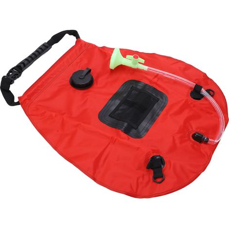 Sac de douche solaire portable 20L avec pommeau pour randonnée et camping (1/5)