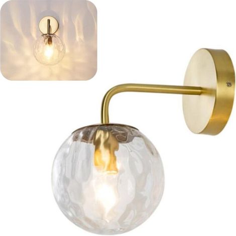 Applique murale LED moderne, applique sphérique ambrée, lampe de table décorative, lampe de chevet, E27 (1/5)