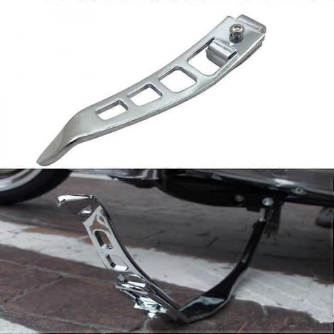 Kit d'extension de béquille chromée CNC pour moto (1 jeu) compatible avec Harley Dyna 1993- Low Rider Street Bob Fat Bob FXDF FXDB FLD (1/2)