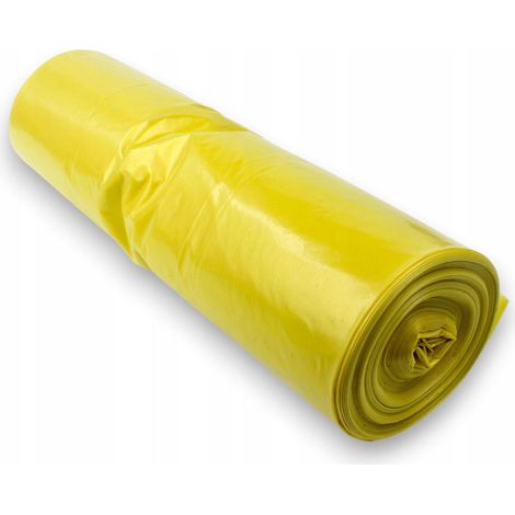 BOLSAS DE BASURA AMARILLAS RESISTENTES Y GRUESAS DE 240 L, PESO 1,1 kg, PARA PL脕STICO Y PAPEL DE ALUMINIO. (1/4)