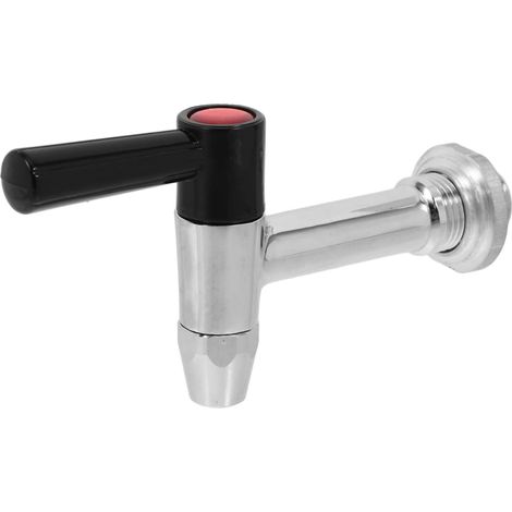 Robinet Distributeur Boissons en Acier Inoxydable 1/2 Pouce Levier Noir Ergonomique Remplacement pour Distributeur Eau Jus Boissons Commerciales Usage Polyvalent (1/5)