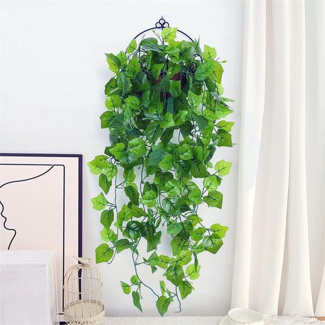 Plante Artificielle Tombante, Vertes Fleurs Artificielles Plante, 110 cm Fausse Plante Verte, Fausse Plante Exterieur, Lierre Artificiel pour Tombante Extérieure Intérieure Décoration Murale (1/5)