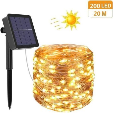 Guirlande Lumineuse - Solaire - 20m - 200 LED - Étanche - 8 Modes - Multicolore