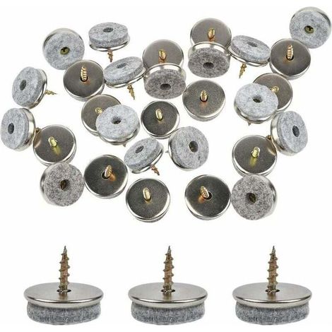 Ulisem30 Pack Patin De Chaise, 18mm Diameter Patin Chaise. Patin Meuble Ave Feutres épai De 5mm Sont Une Protection Idéale Du Pied De Chaise, Avec Une Installation Facile Par Vis (1/4)