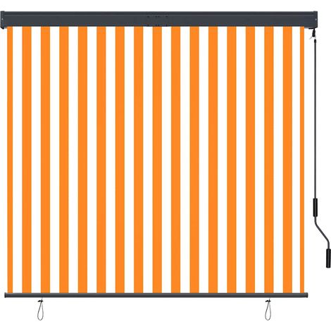 Store roulant d'extérieur 160x250 cm Blanc et orange
